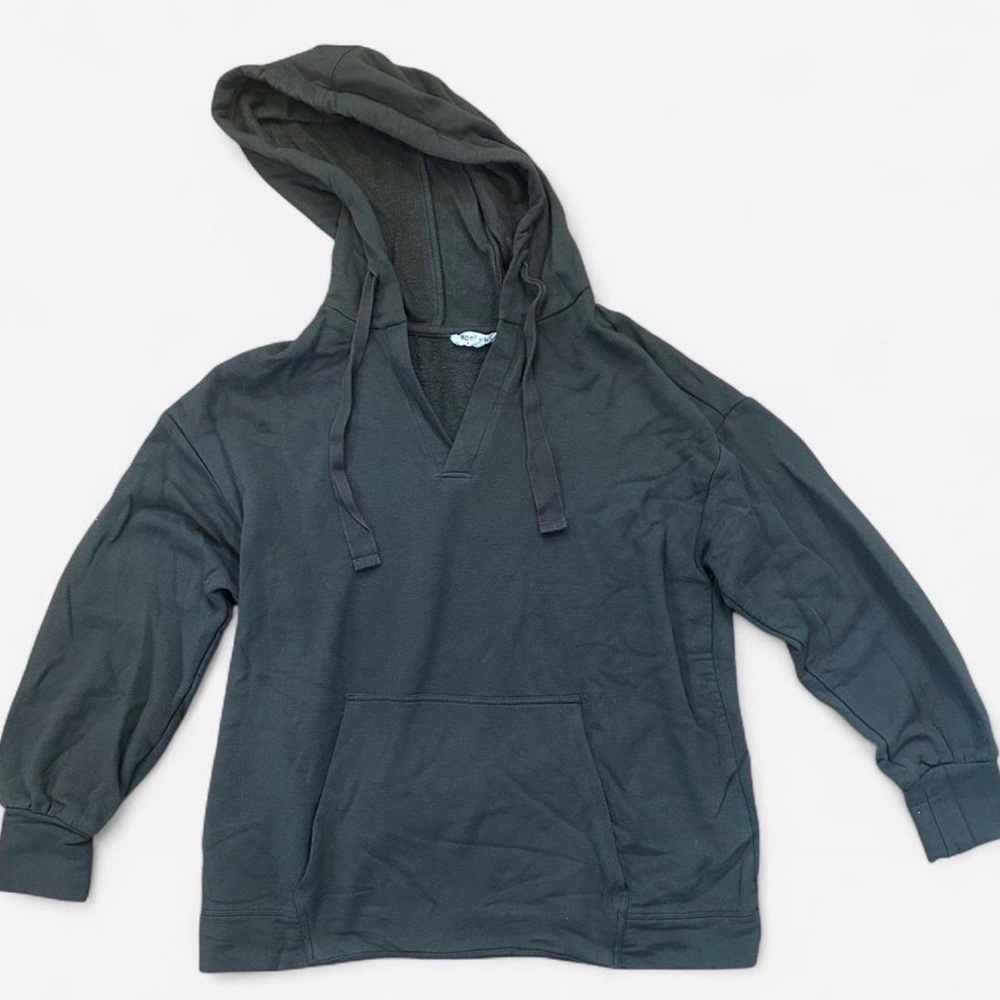 Olive Green V Neck Hoodie size Medium women’s - Picture 2 of 6